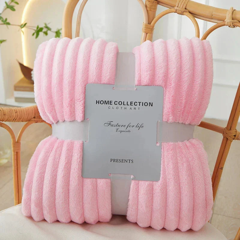Blanket Striped Throw Ribbed Texture Bed Sofa Layer