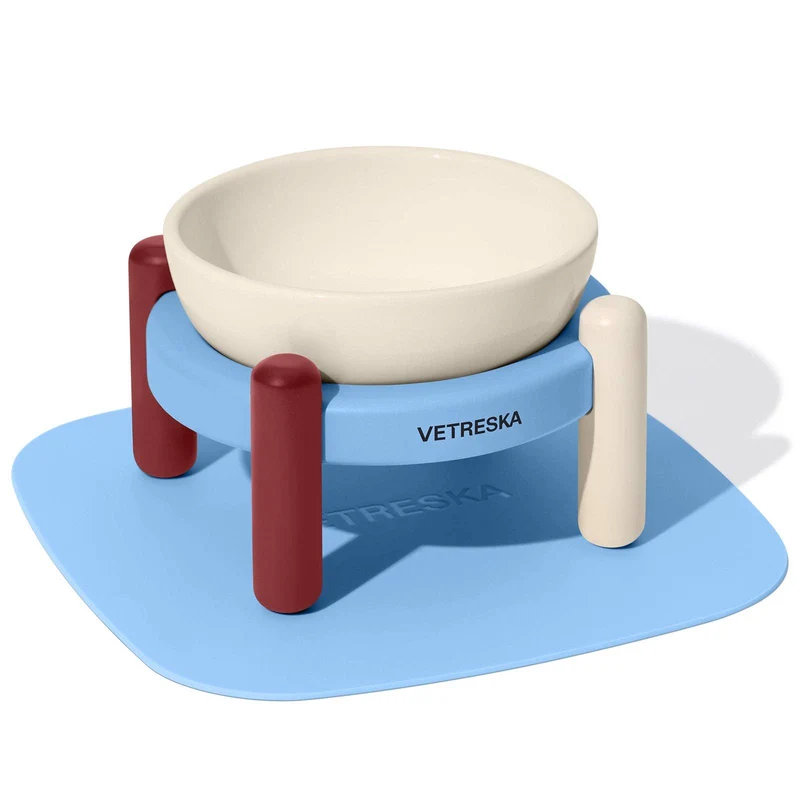 VETRESKA Mist & Merlot - Set ciotola & tappetino