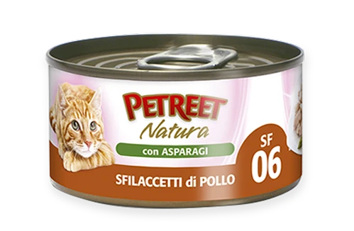 PETREET Sfilaccetti di Pollo con Asparagi 70gr x 6pz