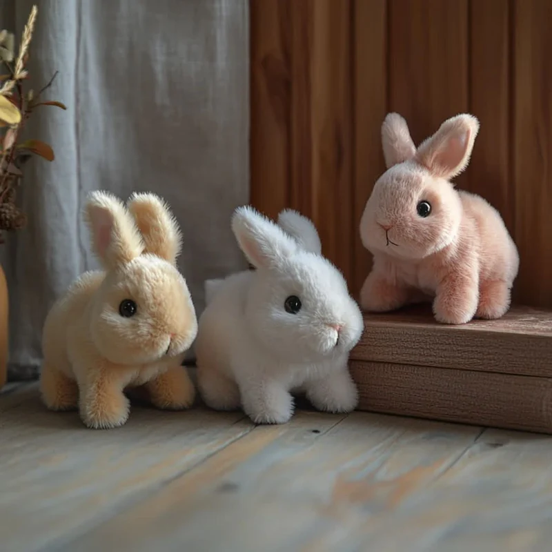 Coniglio di Peluche Interattivo con Movimenti Realistici e Suoni