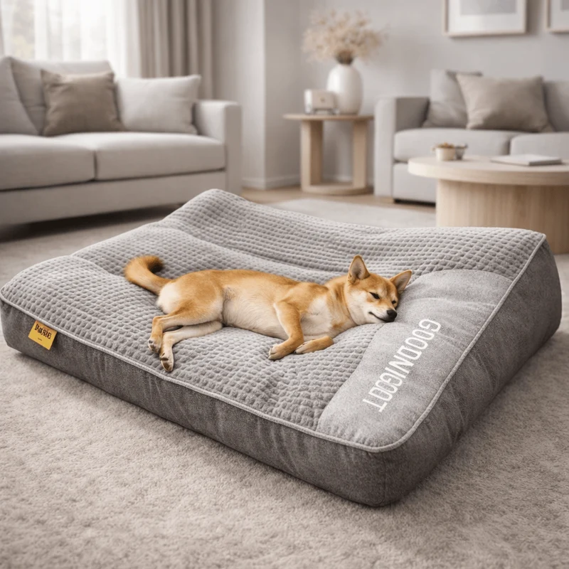 Cuccia Ortopedica Memory Foam con Poggiatesta per Cani Grandi