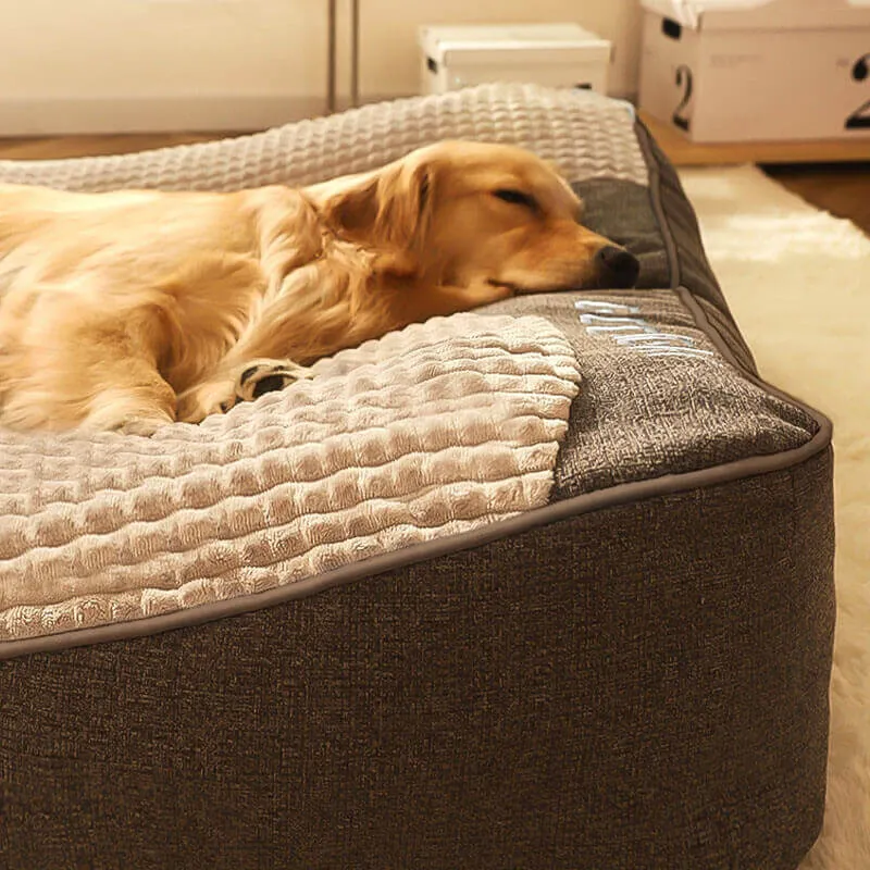 Cuccia Ortopedica Memory Foam con Poggiatesta Rialzato per Cani