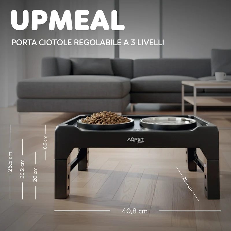 AQPetFriends UpMeal Ciotola rialzata