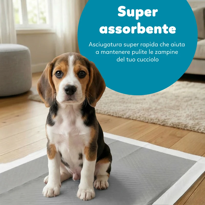 AqpetFriends Nappy Pet Carbo Tappetino Assorbente Con Strisce Adesive Al Carbone Attivo 180 pz