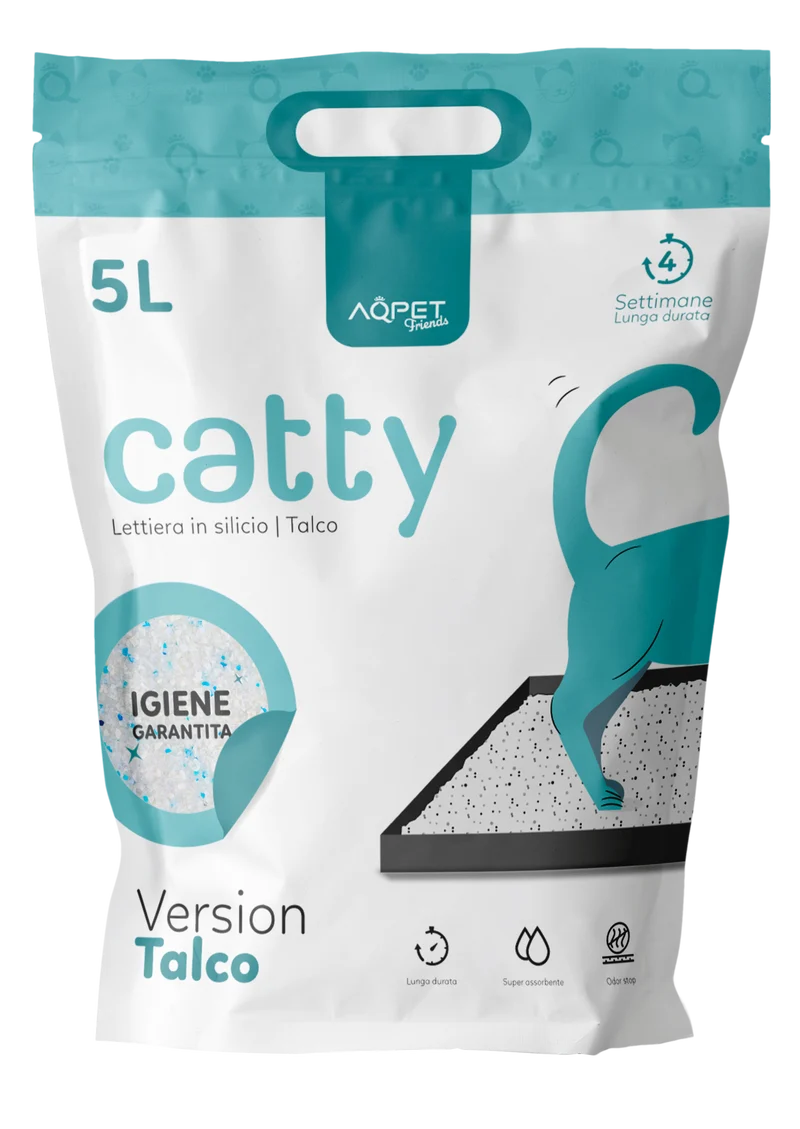 AqpetFriends Catty Lettiera In Silicio per Gatti - Profumazione Talco - 5 L