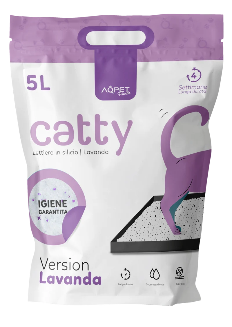 AqpetFriends Catty Lettiera In Silicio per Gatti - Profumazione Lavanda - 5 L