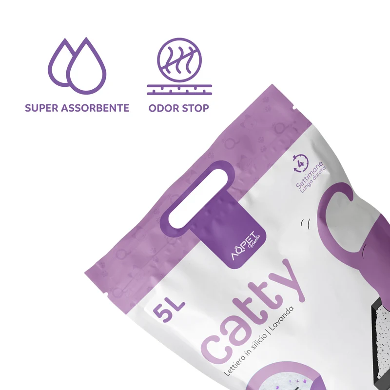 AqpetFriends Catty Lettiera In Silicio per Gatti - Profumazione Lavanda - 5 L