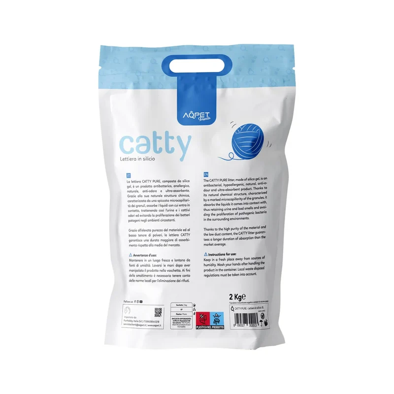 AqpetFriends Catty Pure Lettiera In Silicio per Gatti 30 L (6 confezioni da 5 lt)