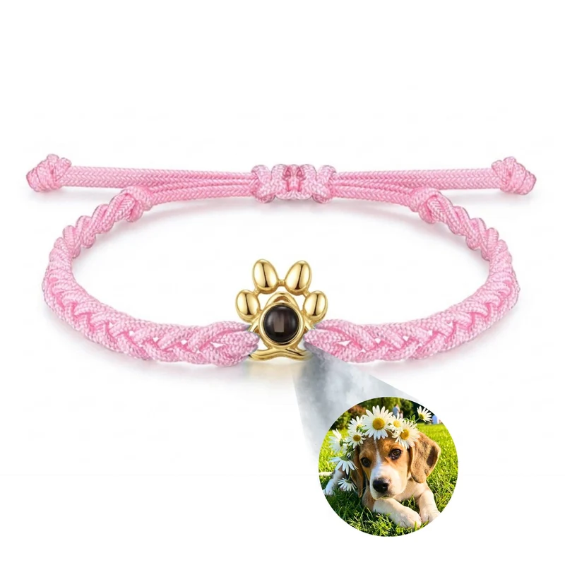 Paw Braided Custom Photo Projection Bracelet