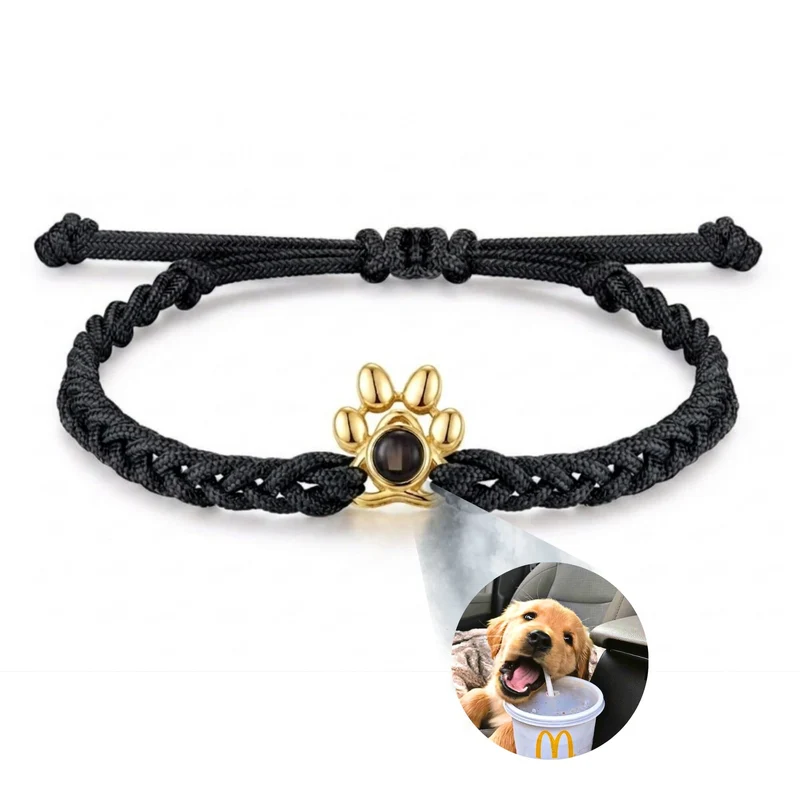 Paw Braided Custom Photo Projection Bracelet