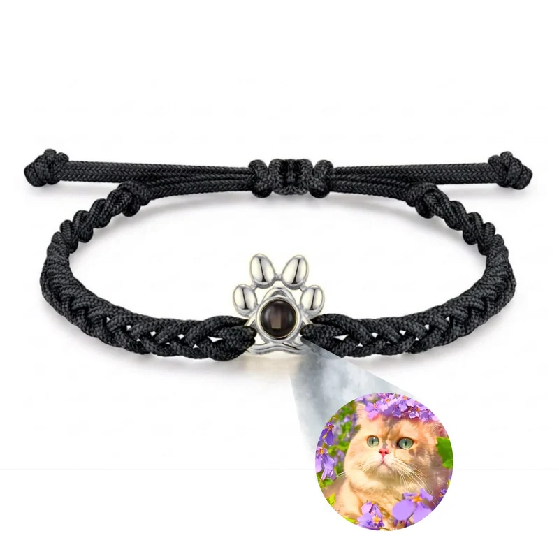 Paw Braided Custom Photo Projection Bracelet