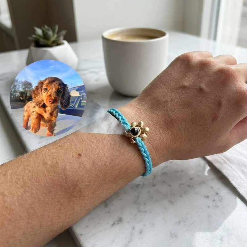 Paw Braided Custom Photo Projection Bracelet