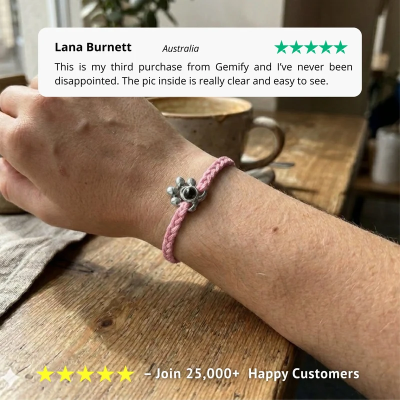Paw Braided Custom Photo Projection Bracelet