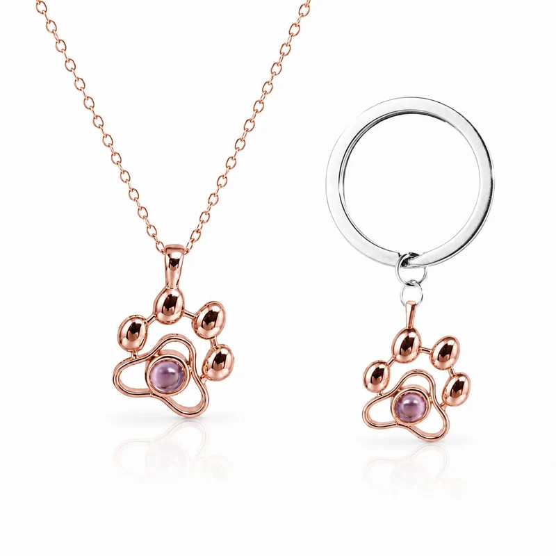 Custom Picture Paw Necklace & Keychain