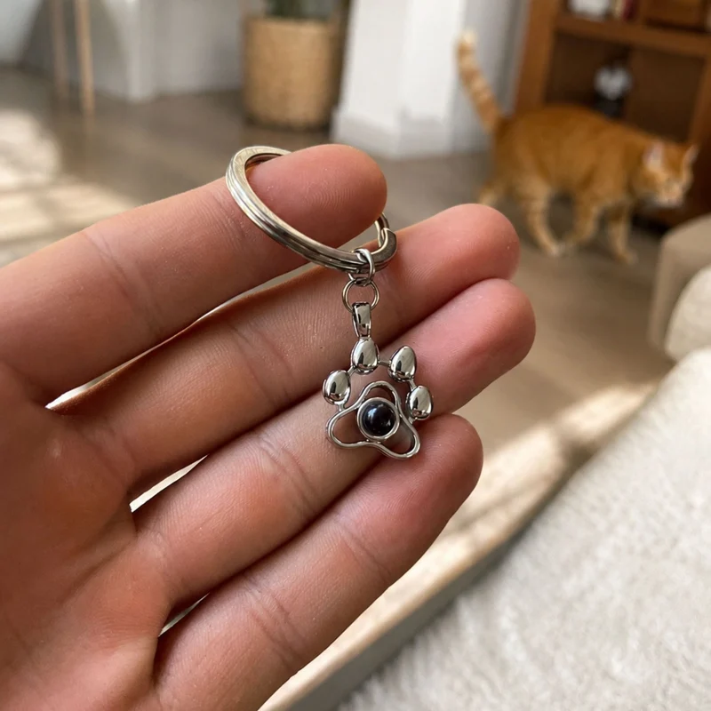 Custom Picture Paw Necklace & Keychain