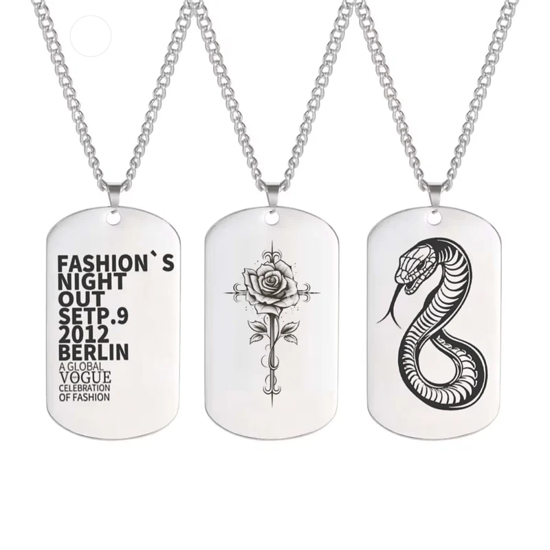 Custom Photo Dog Tag Military Card Necklace