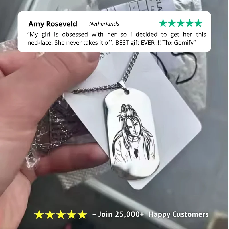 Custom Photo Dog Tag Military Card Necklace