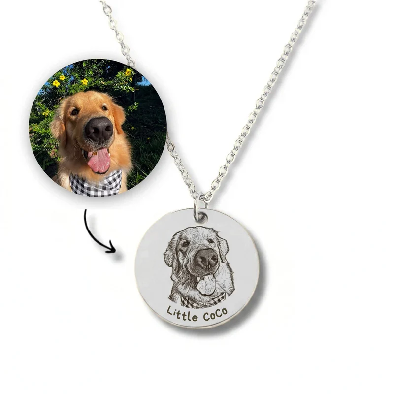 Custom Photo Disc Pet Necklace & Keychain