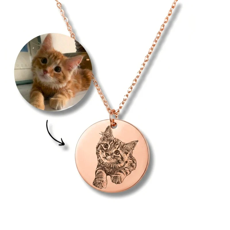 Custom Photo Disc Pet Necklace & Keychain