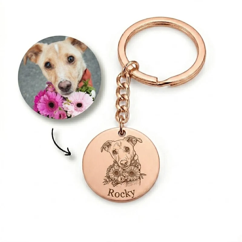 Custom Photo Disc Pet Necklace & Keychain