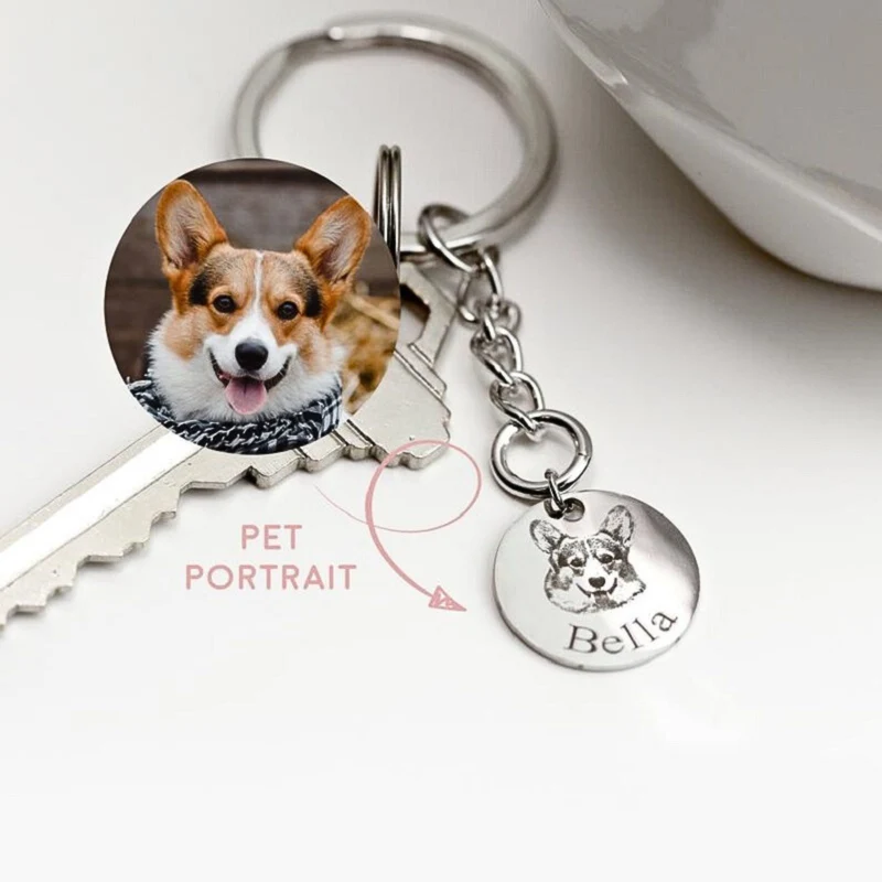 Custom Photo Disc Pet Necklace & Keychain