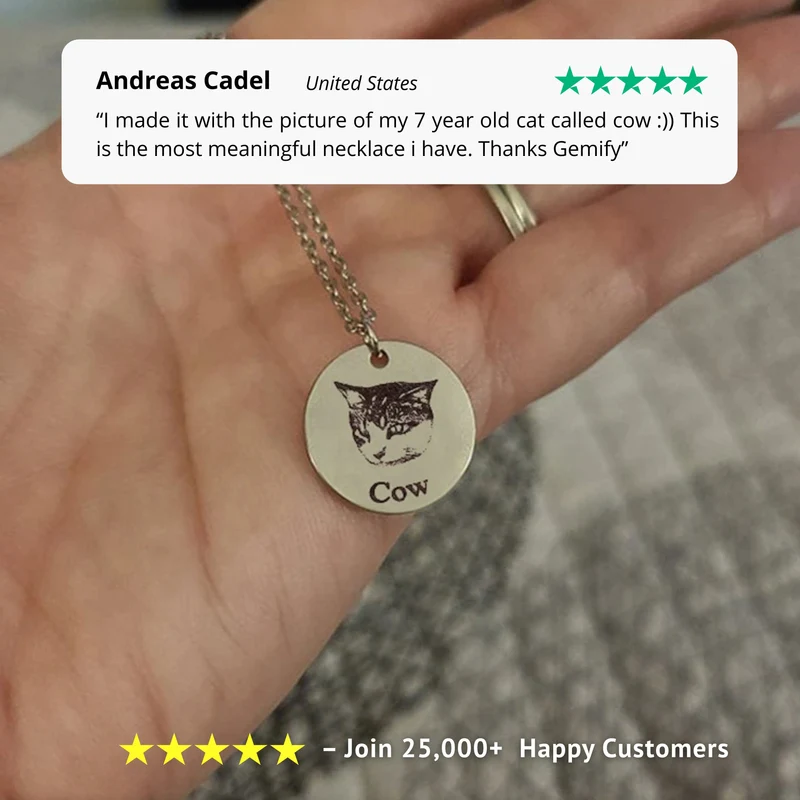 Custom Photo Disc Pet Necklace & Keychain