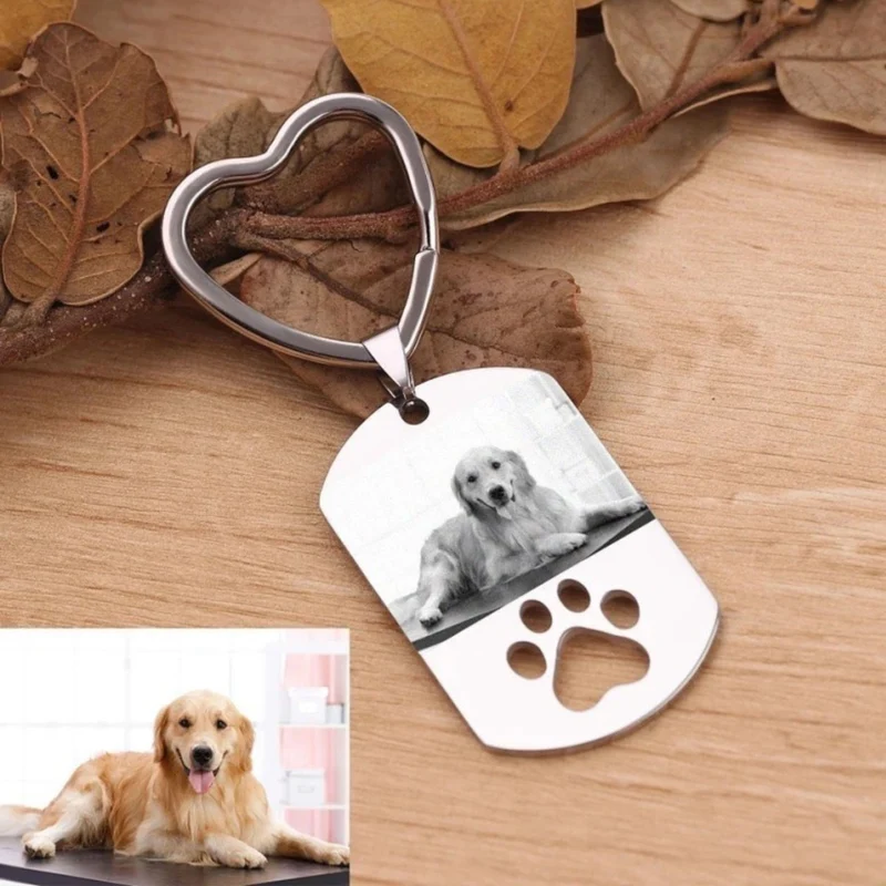 Custom Dog Tag Photo Keychain