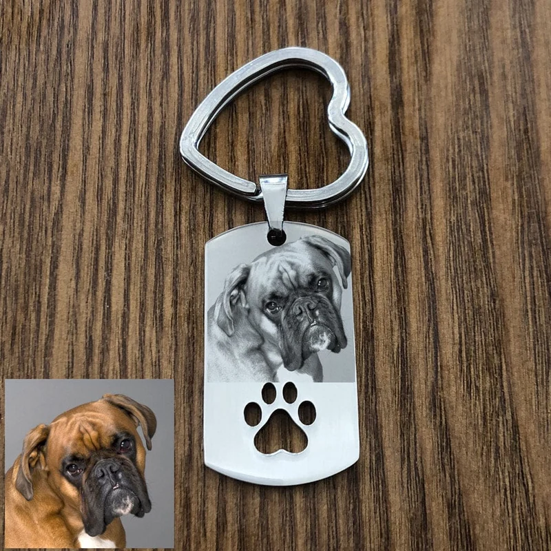 Custom Dog Tag Photo Keychain