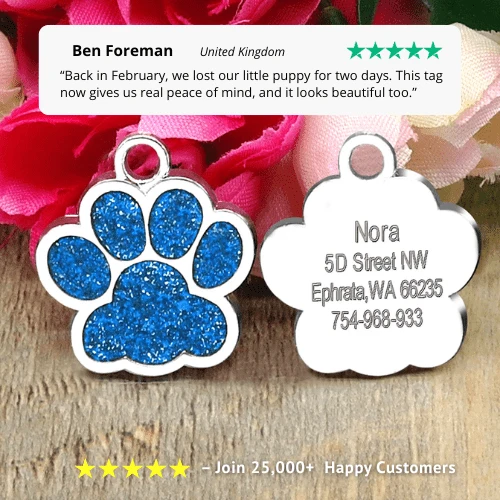 Paw Shape Custom Dog Tag