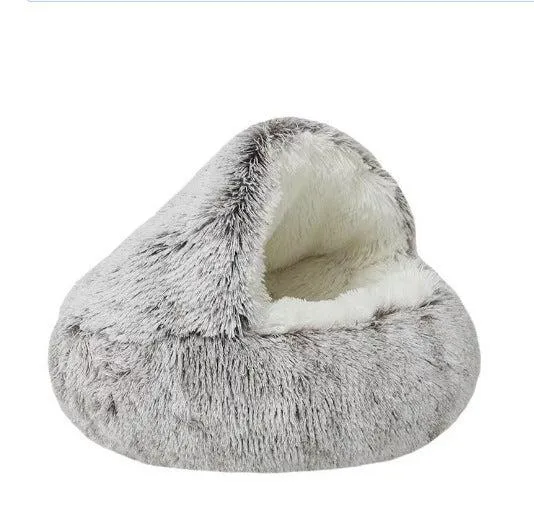 Cuccia 2 in 1 per Cani - Tana e Lettino in Peluche Morbido