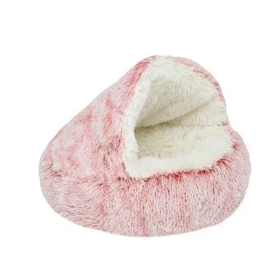 Cuccia 2 in 1 per Cani - Tana e Lettino in Peluche Morbido