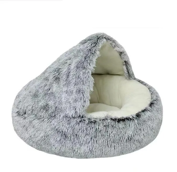 Cuccia 2 in 1 per Cani - Tana e Lettino in Peluche Morbido