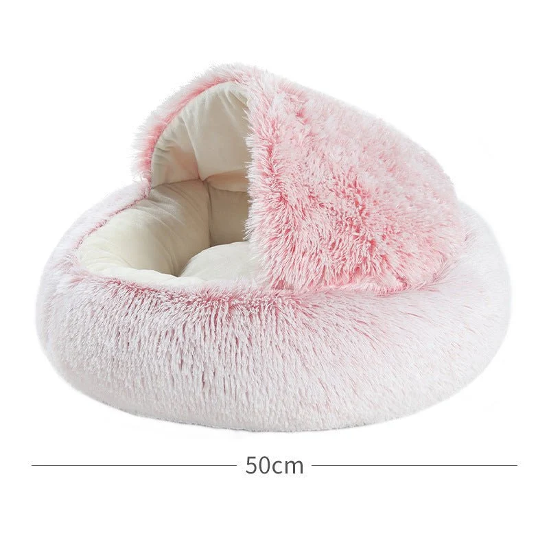 Cuccia 2 in 1 per Cani - Tana e Lettino in Peluche Morbido