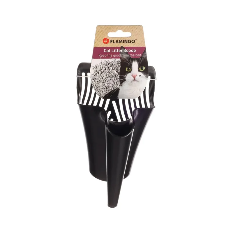 Flamingo 2 Cup Paletta Nera In Plastica Per Lettiera Gatto