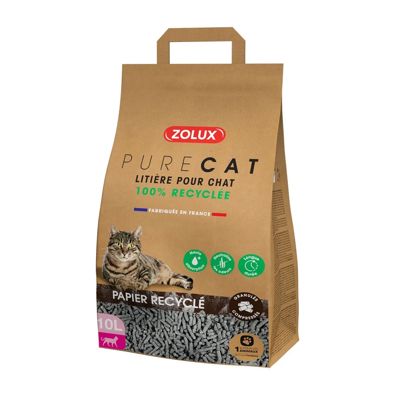 Zolux PureCat Lettiera Ecologica in Carta 100% Riciclata per Gatti