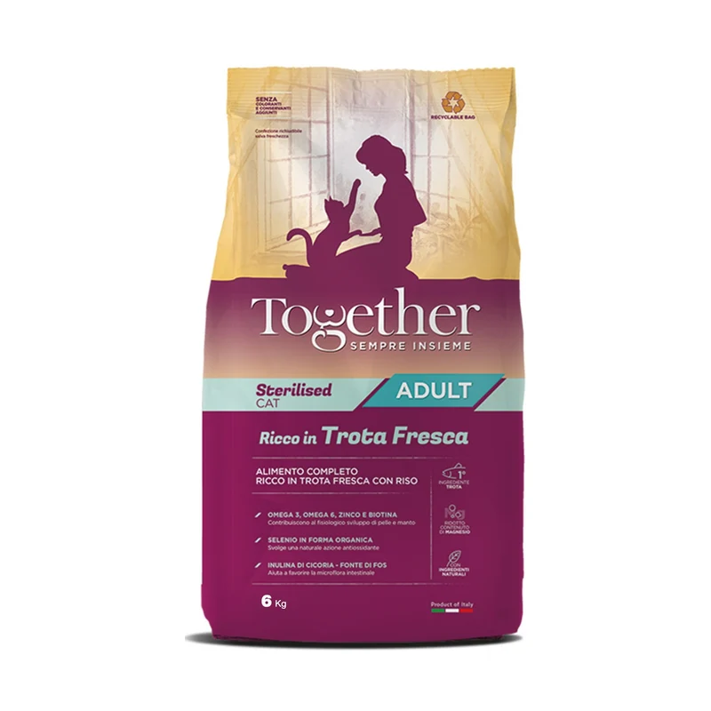 Together Cat Adult Sterilized Crocchette Alla Trota Fresca Per Gatti Adulti Sterilizzati