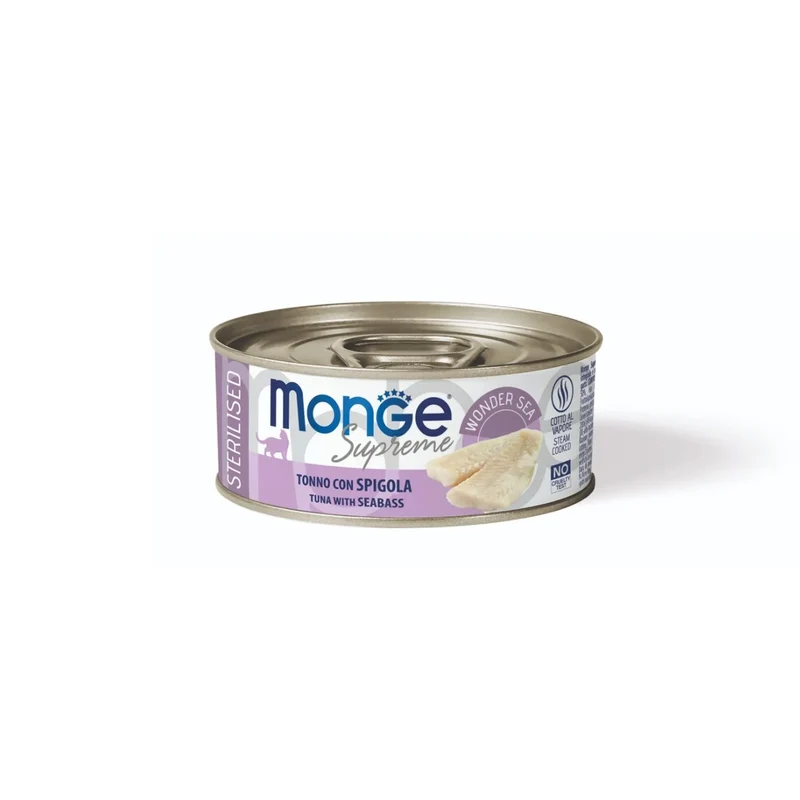 Monge Supreme Sterilised Cat Bocconcini Di Tonno Per Gatti Adulti Sterilizzati 80g