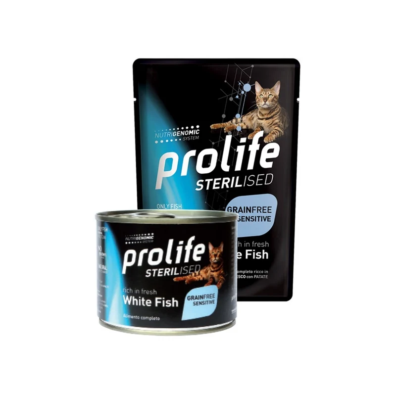Prolife Sterilised Grain Free Adult White Fish Bocconcini Di Pesce Bianco E Patate Per Gatti Adulti Sterilizzati