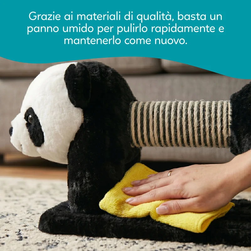 AqpetFriends Panda Tiragraffi 56 cm – Graffiatoio per Gatti con Sisal e Gioco Integrato