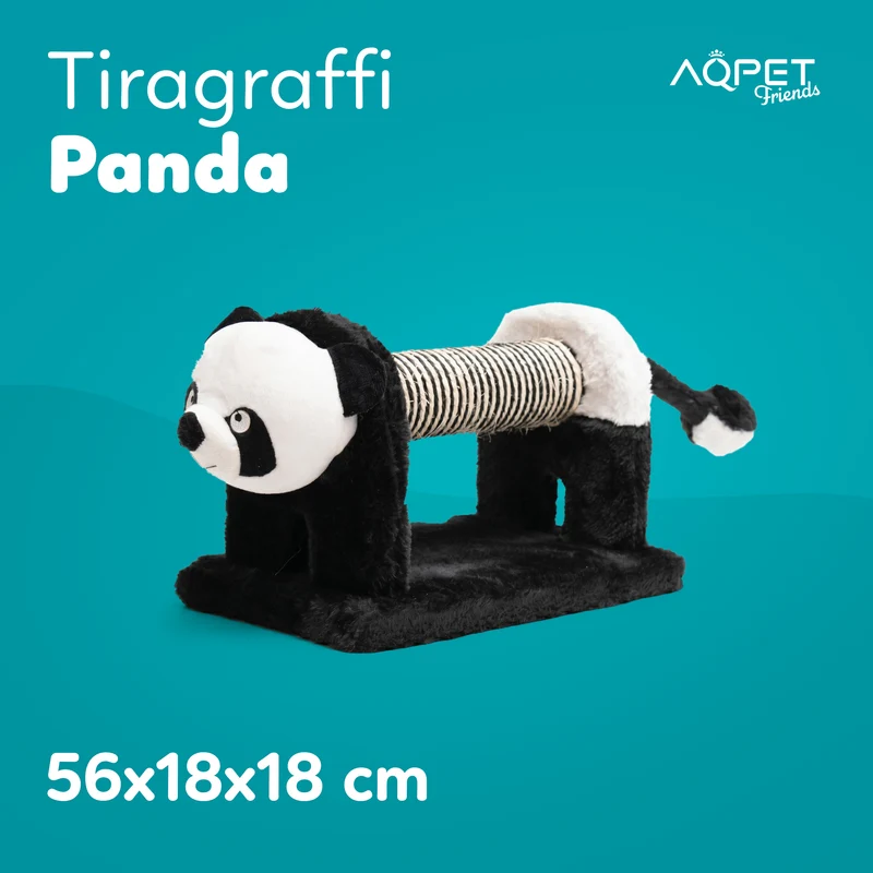 AqpetFriends Panda Tiragraffi 56 cm – Graffiatoio per Gatti con Sisal e Gioco Integrato