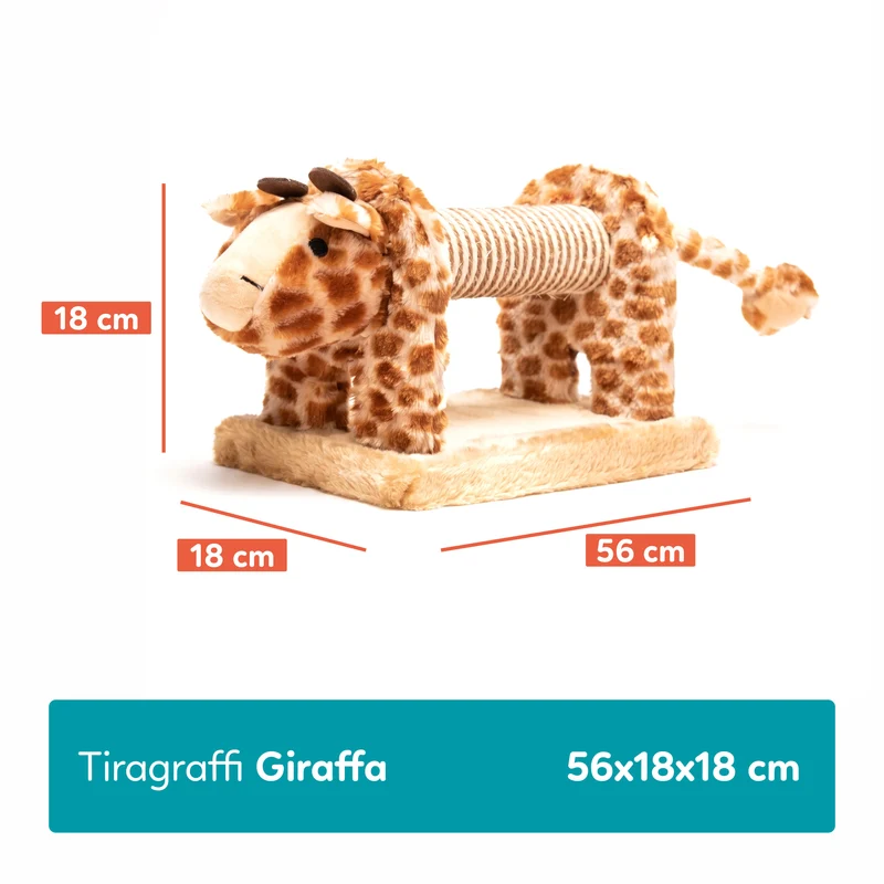 AqpetFriends Giraffa Tiragraffi Mini a Forma di Giraffa 56 cm – Gioco e Graffiatoio per Gatti con Sisal