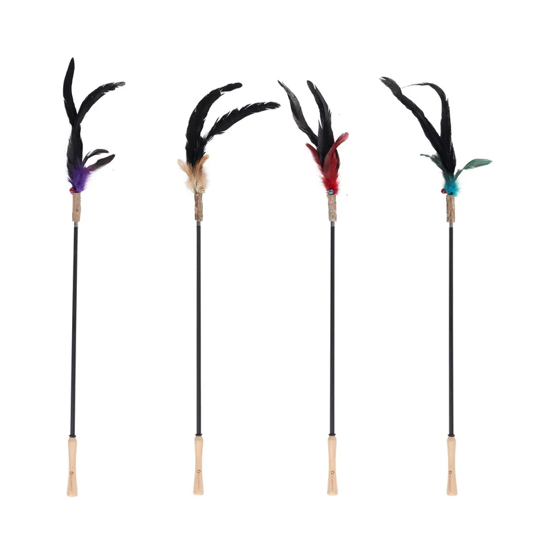 Flamingo Marit Canna Con Piume ed Effetto Sonoro Per Stimolare il Gioco dei Gatti 61-186 cm