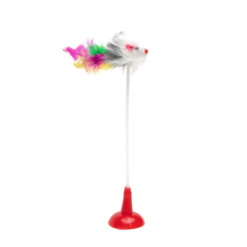 AqpetFriends Cat Toy Topolino Su Spirale Con Base A Ventosa