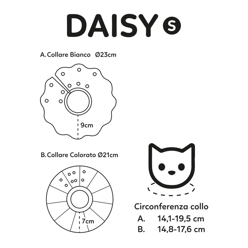 AqpetFriends Daisy Orange Collare Elisabettiano In Plastica Morbida Per Gatti con Design a Doppio Strato