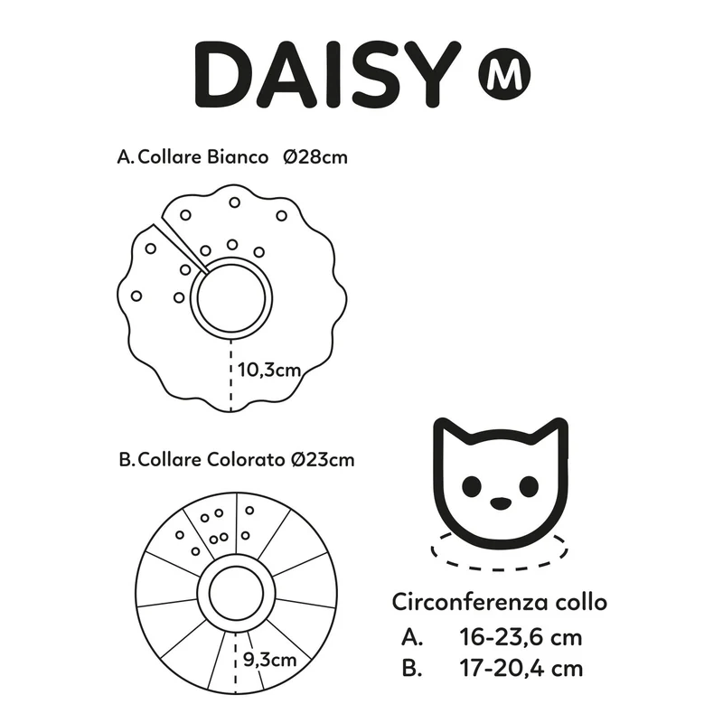 AqpetFriends Daisy Green Collare Elisabettiano In Plastica Morbida Per Gatti con Design a Doppio Strato