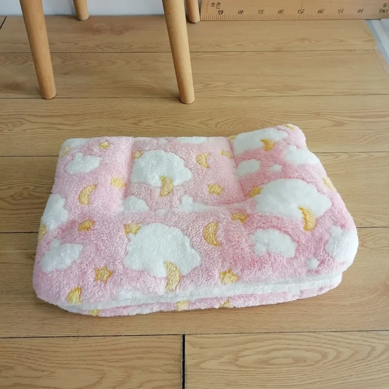 Fleece Dog Blanket Machine Washable Pet Bed Mat Soft and Warm Cat & Dog Cage Sleep Mat for Kennel Crate Cushion for Large Dogs