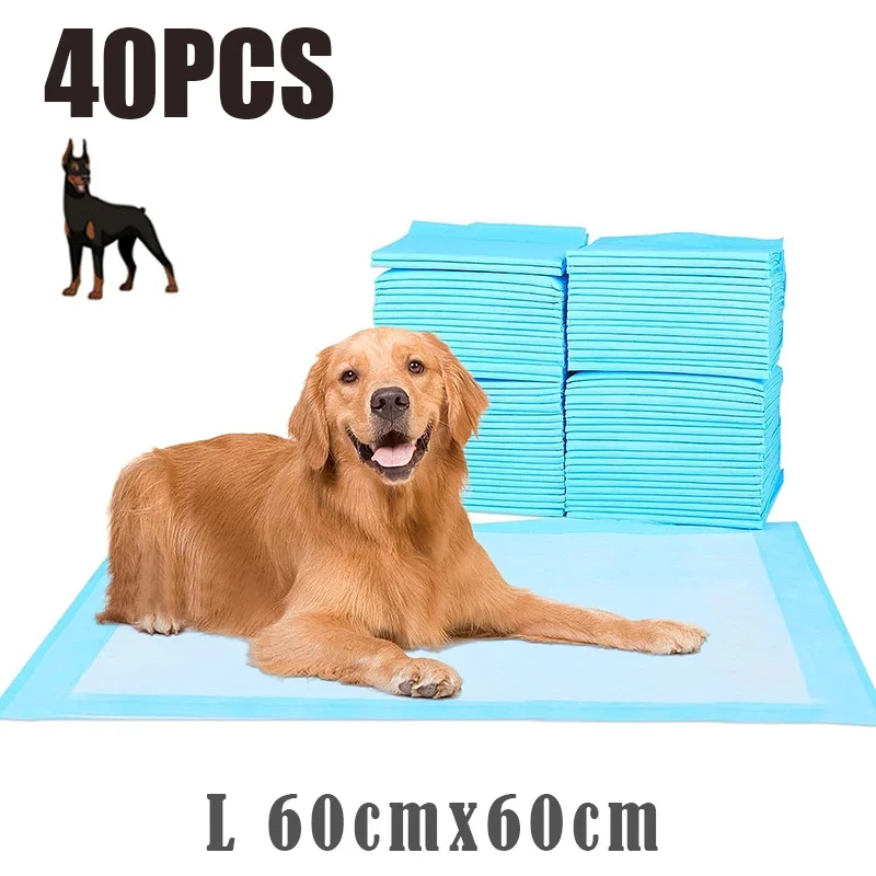 120Pcs Super Absorbent Pet Diaper Dog Training Pee Pads Disposable Healthy Nappy Mat For Cats Dog Diapers Quick-dry Surface Mat