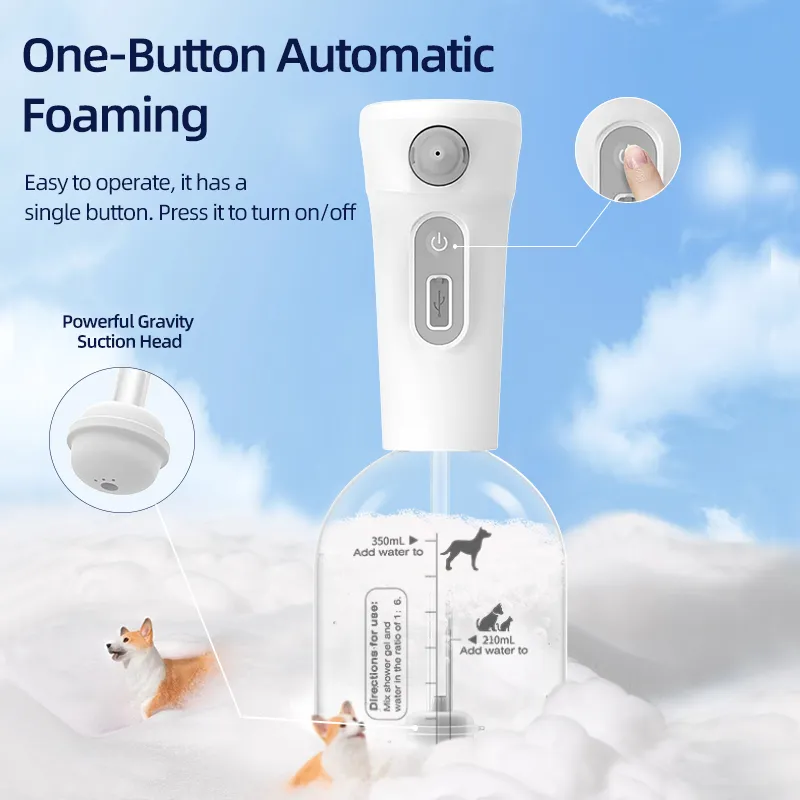 ROJECO Automatic Soap Dispenser For Cat Pet Smart Bathroom Liquid Soap And Shampoo Making Foam Dispender Dog Shower Accessories