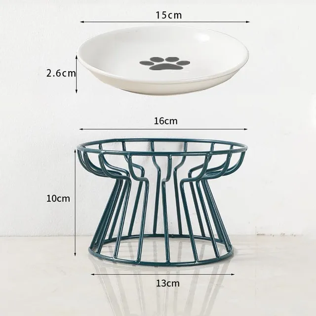 Cat Lift Bowl With Metal Stand Pet Ceramic Food Snacks Feeding Elevated Feeder Kitten Puppy Dish Dog Supplies Accessories