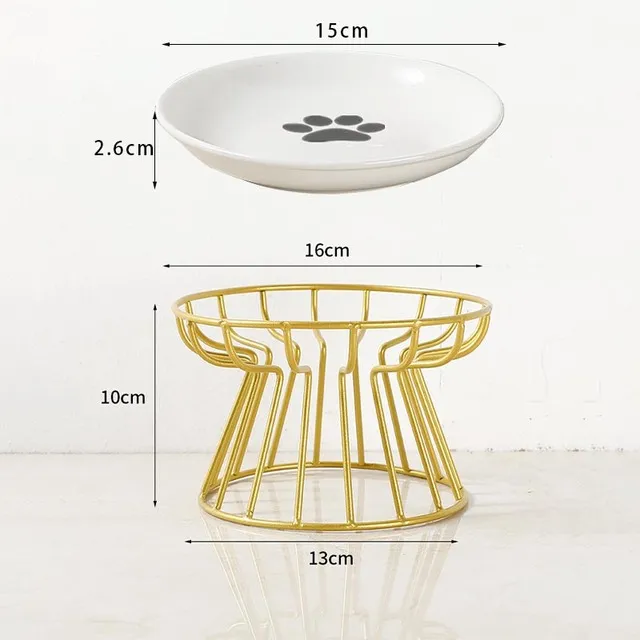Cat Lift Bowl With Metal Stand Pet Ceramic Food Snacks Feeding Elevated Feeder Kitten Puppy Dish Dog Supplies Accessories